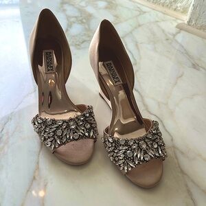 badgley mischka open toe shoes wedge